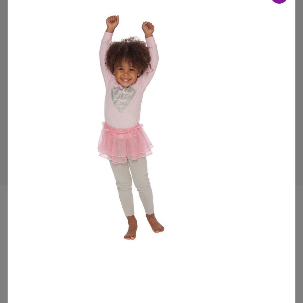 Girls Supergirl light pink Pajama set of 3 pieces